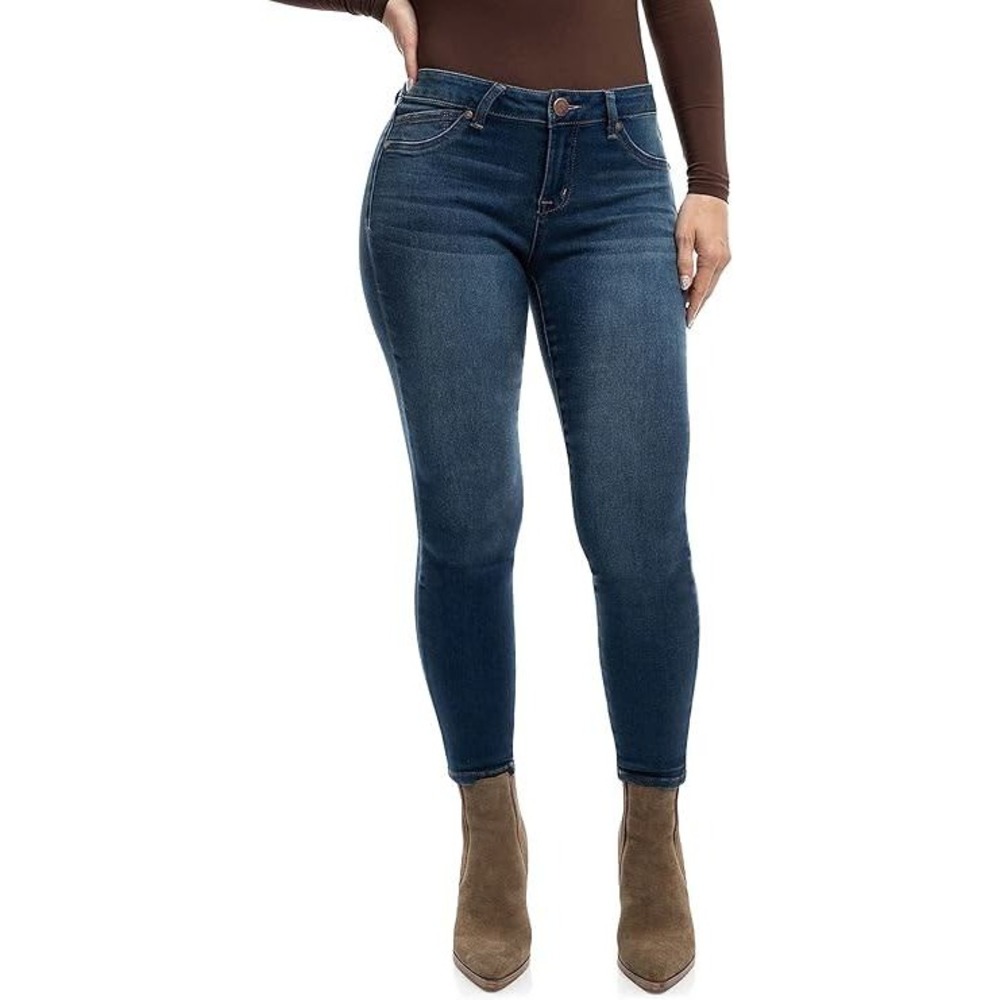 NWT 1822 Denim Pants Women 10P Petite Satin Denim Ankle Skinny Jeans Medium Wash